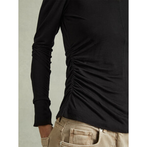 REISS SIERRA Ruched Side Crew Neck Top